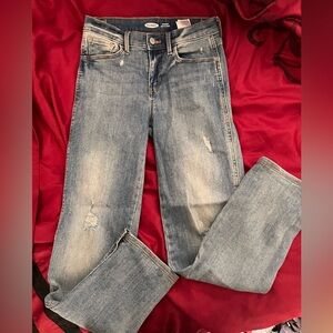Old Navy Classic Straight Leg Distressed Youth Slim Jeans “built-in-tough”